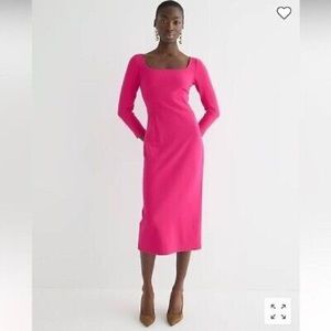 J.Crew Collection Long-sleeve midi sheath dress in Italian ponte size 0